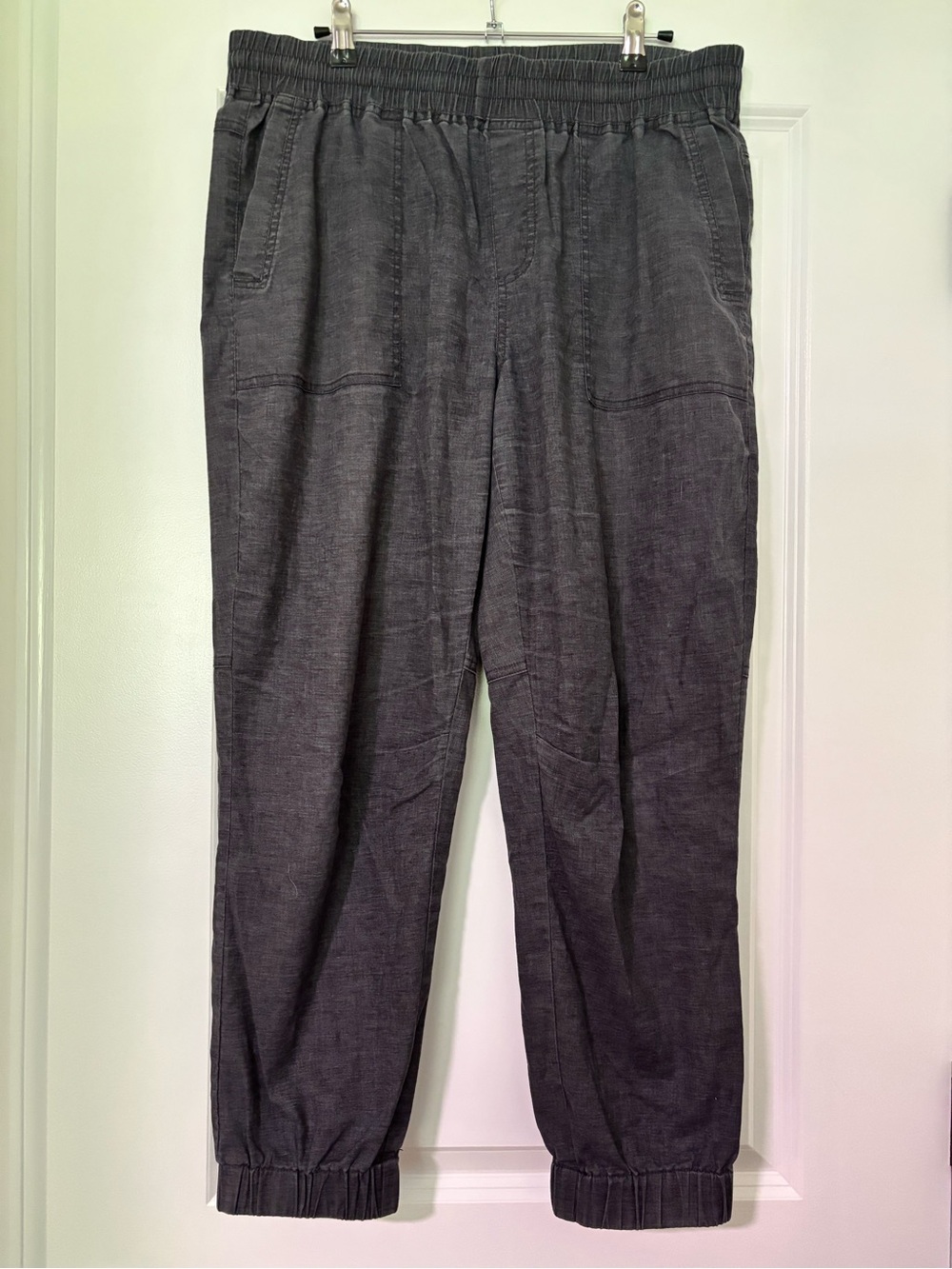 Prana Dark Charcoal Elastic-Waist Cropped Ankle Pants